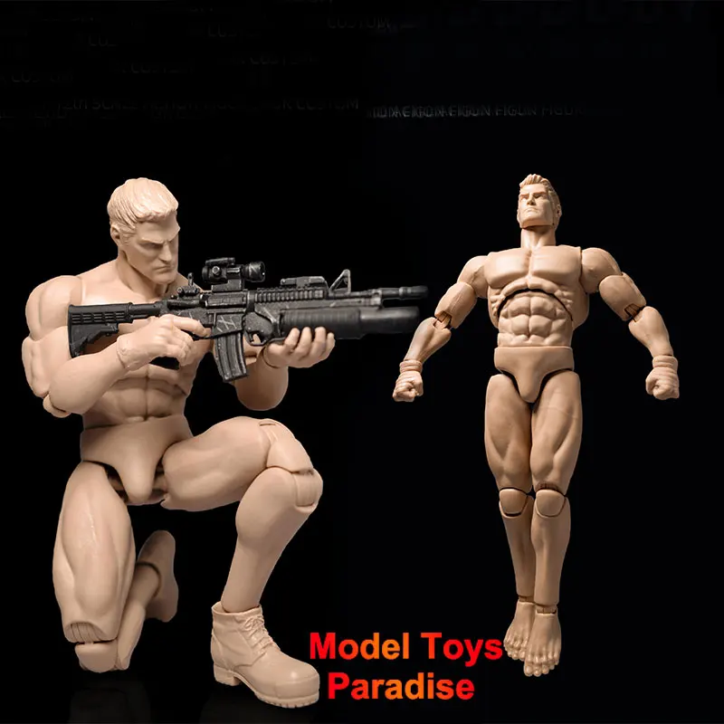 In Stock GWToys G001 1/12 Collectible DIY Painting Strong Muscle Super Flexible 6inch Mobile Male Soldier Action Figure Body