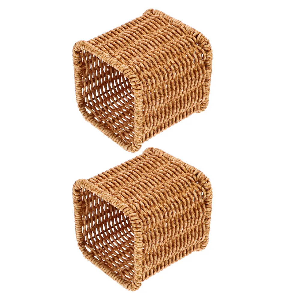 

Набор из 2-х стильных плетеных органайзеров для рабочего стола: подставка для ручек, канцелярских принадлежностей и кистей для макияжа, вместительное хранилище для офиса или дома.