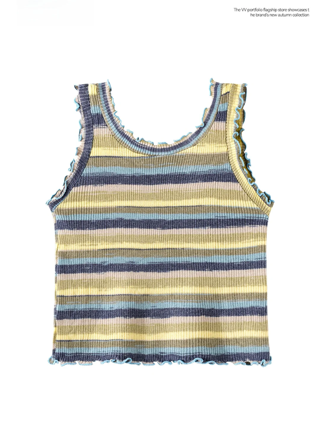 Korean Stripe Design Wood Grain  Spicy Sleeveless Vest Women's Small Size Slim High Waist Ultra Short Summer Top