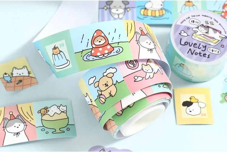 Niedliches Cartoon-Katzen-Washi-Tape im koreanischen Design, Matsugoda-Papierband für Schreibwaren, Büro, DIY-Bastelarbeiten und Dekoration – Detail 31
