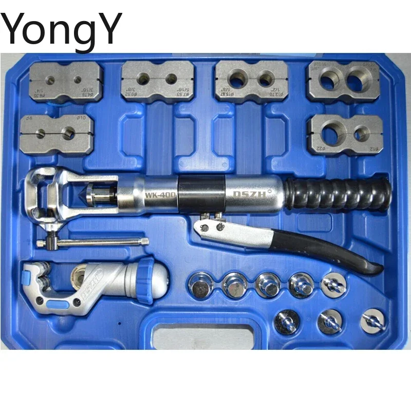 Hydraulic Tube Expander Tool Kit WK-400 7 Lever Hydraulic Pipe Expander Pipe Fuel Line Flaring Tools HVAC Tools 5-22mm