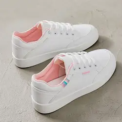 Tenis Feminino 2022 Leather Breathable Women Tennis Shoes Students Gym Athletic Jogging Light Lace-up Shoes Female Sneakers