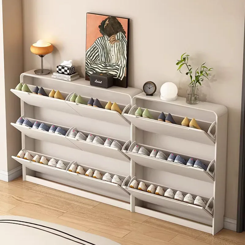 

Display Mobile Shoe Shelf Storage Organizer Living Room Luxury Designer Slippers Shoe Cabinet Modern Zapatero Hotel Furniture