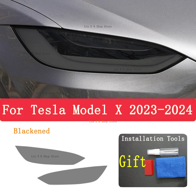 Dla TESLA Model X 2023 2024 reflektor samochodowy Anti-scratch światło przednie odcień TPU folia ochronna akcesoria do naprawy