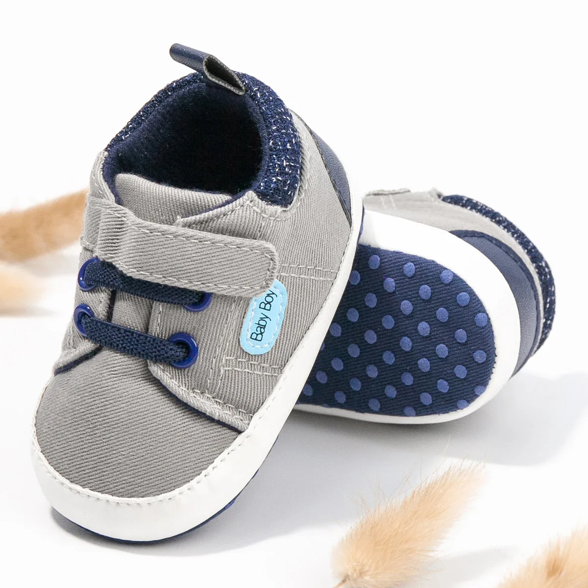 New 0-12 Months Baby Shoes Boys Girls Baby Cotton Soft Bottom Non-slip High-top Casual Walking Shoes  Fashion Versatile Shoes