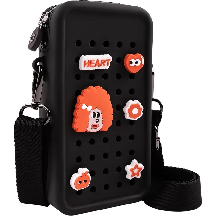 

CANDY Small Crossbody Bag with Wide Shoulder Strap and Larger Holes for Charms Adjustable Stylish and Comfortable Everyday Bag