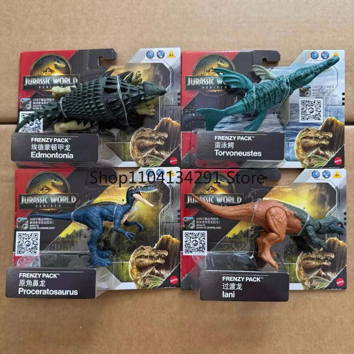 

2025 Original Mattel Jurassic World Danger Pack Assortment Dinosaur Figures TORVONEUSTES EDMONTONIA Toys for Boys Gifts JGB72
