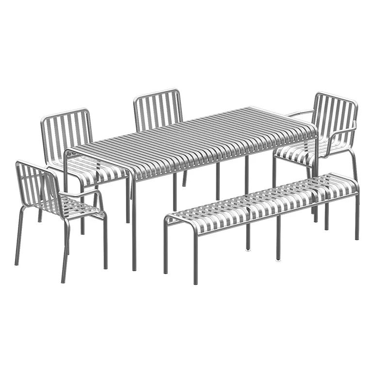 

Outdoor tables and chairs milk tea shop cafe open-air shopping mall metal wind leisure table and chair combination outdoor