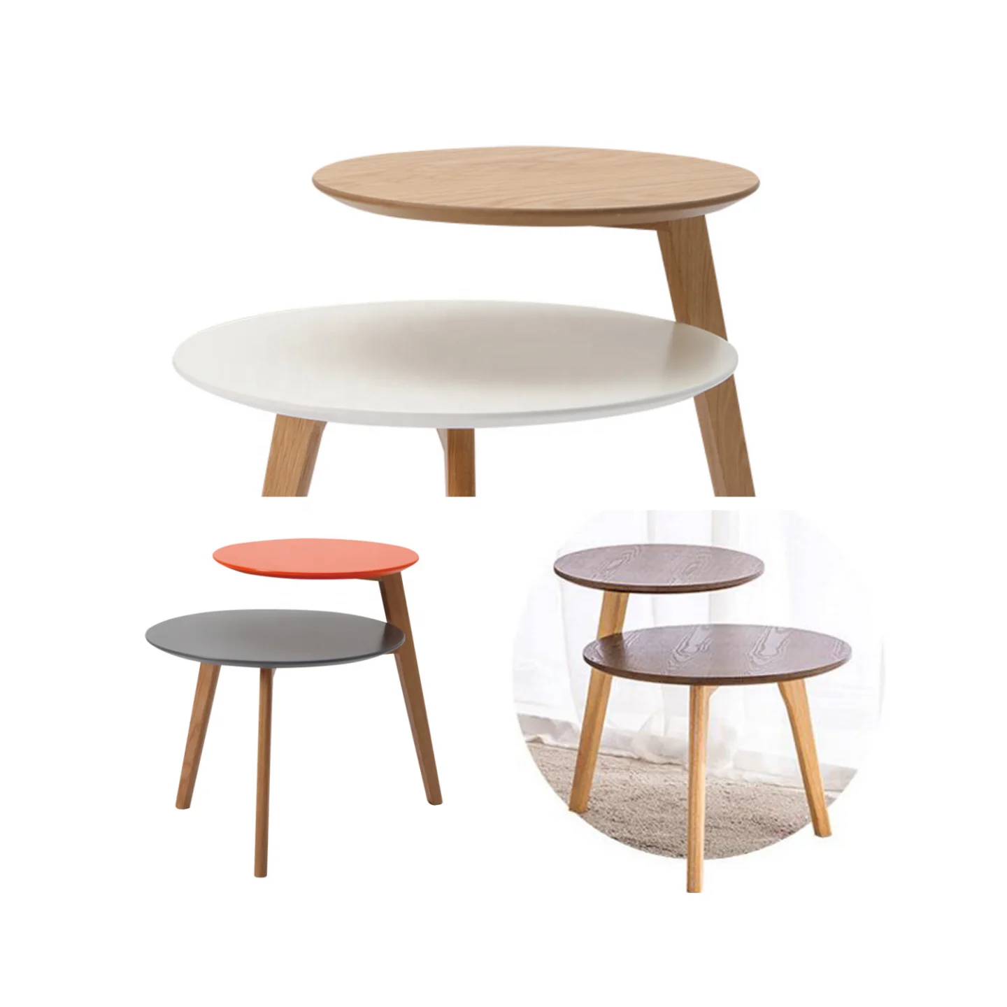 

Coffee Table Wooden Tea Coffee Table for Living Room Furniture Solid Modern Table Two Layers