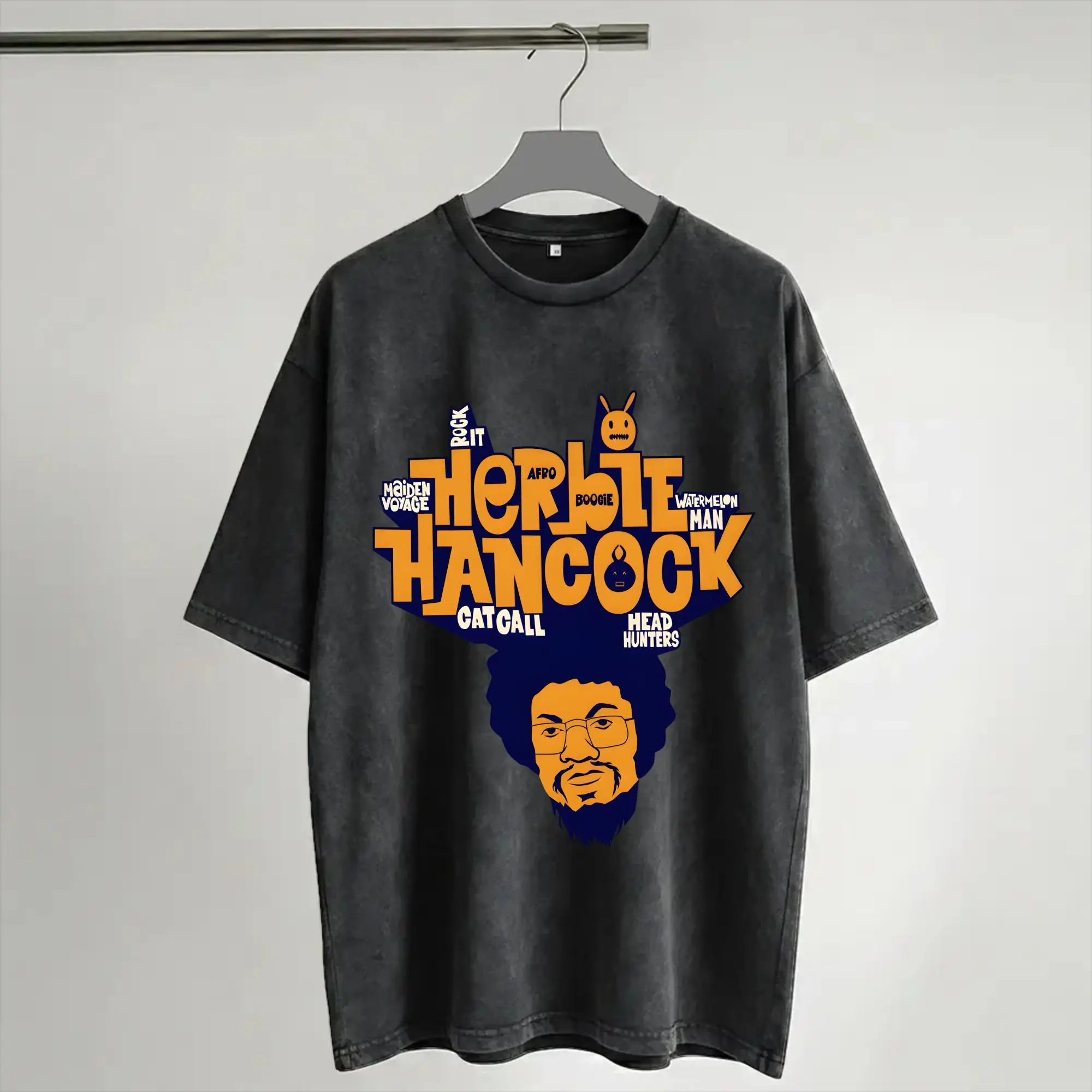 Herbie Hancock - Master of Funk and Jazz Washed T Shirts Streetwear Hip Hop Vintage T-Shirts  Tee Shirt Men Women Short Sleeve