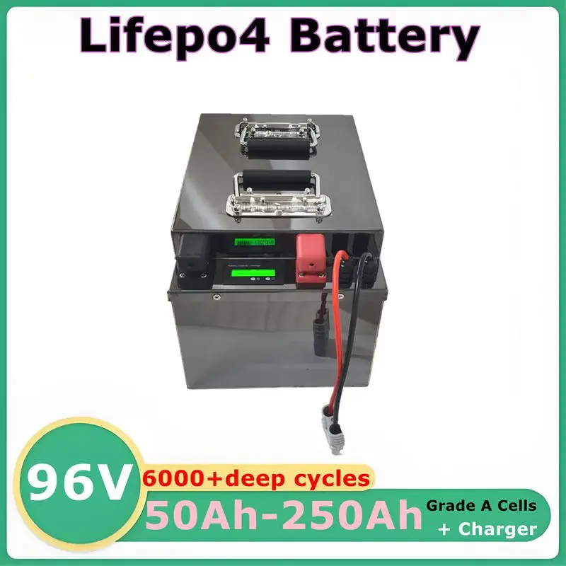 

96V 200Ah Battery 50Ah 70Ah 100Ah 120Ah 150Ah 250Ah Lifepo4 BMS 32S for 9KW 10KW Sightseeing Vehicle Tour Bus Golf Cart EV