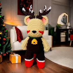37cm Celebrated Christmas Elk Bear Assembled Eco-friendly Building Block Boys and Girls Holiday Gift Surprise Handmade Ornaments