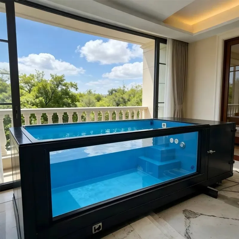 Prefabricated Container Swimming Pool Portable Design Waterproof Pool with Safety Ladder for Home and Small Commercial Use