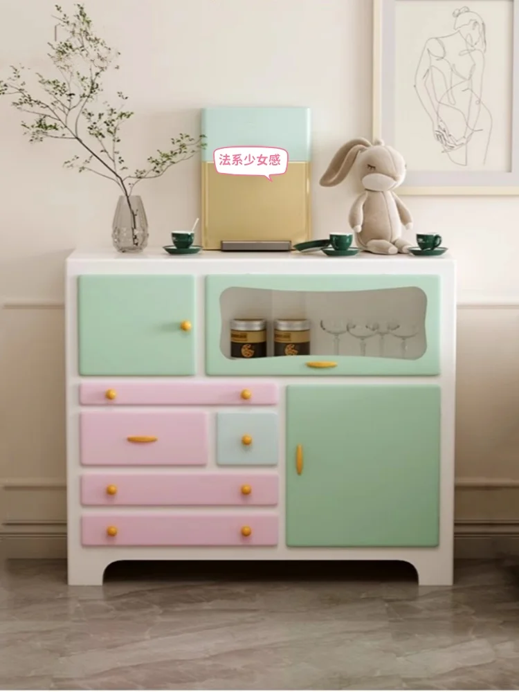 

Современный комод французского цвета, скандинавский минималистичный буфет, прихожая, сердце девушки, розовый шкафчик