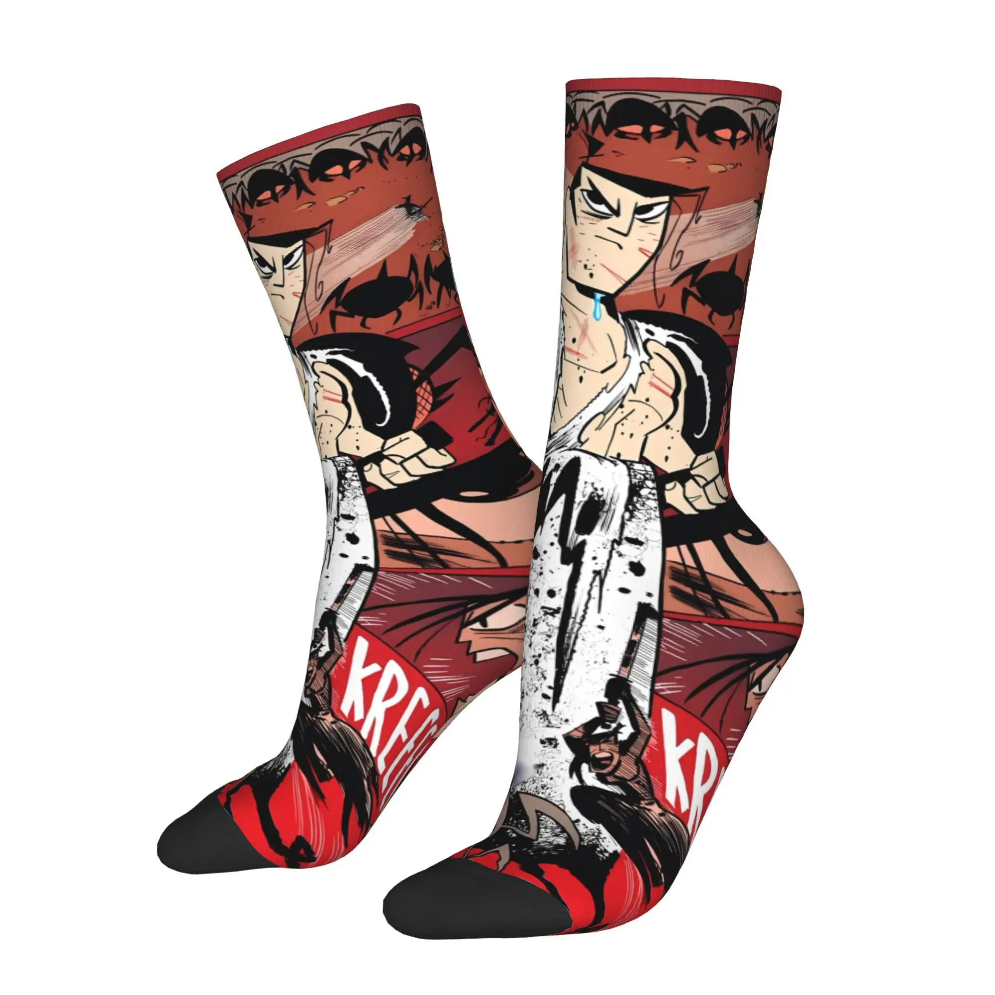 

Винтажные мужские носки с надписью «Самурай» Джека, унисекс, хип-хоп, бесшовные забавные носки с принтом, подарок