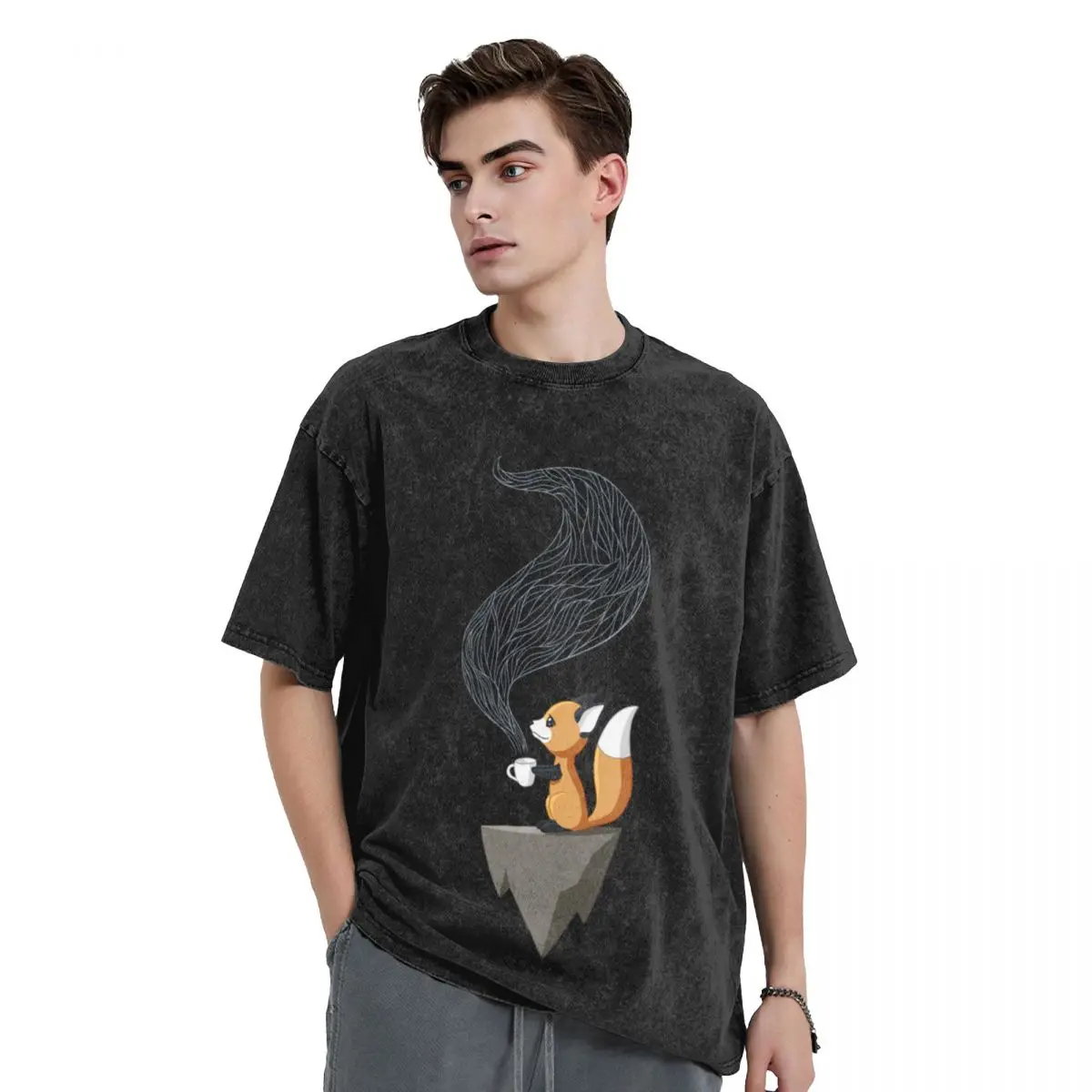 

Fox Tea T-Shirt graphics tops oversized t shirt men