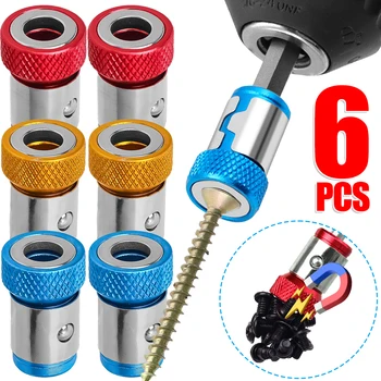 전기 필립스 마그네틱 링 스크루 드라이버 비트 홀더 6.35mm 범용 합금 부식 방지 강력한 자화 장치 전원 핸드 툴