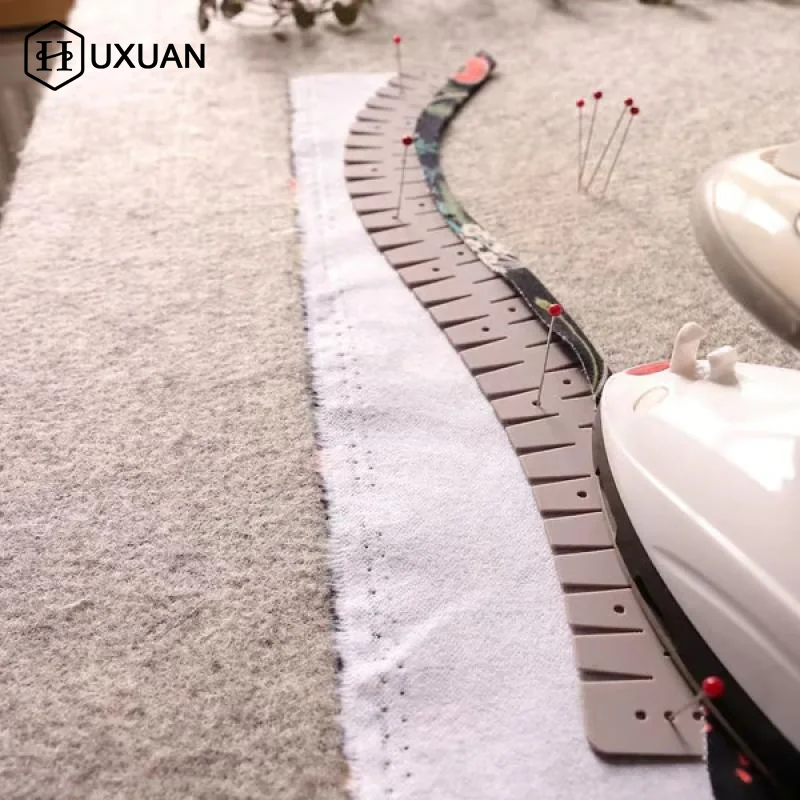 1pc Silicone Hemmer Flexible Sewing Tool Hem Ruler Sewing Auxiliary Tool With Marking Holes For Sewing Enthusiasts Gifts