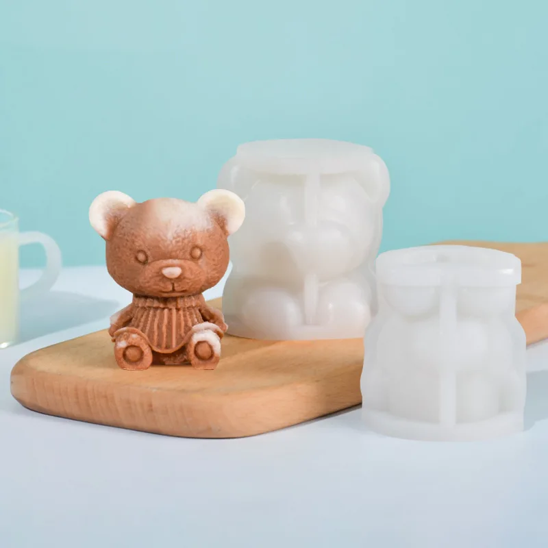 Cub Ice Cube 3D Resin Silicone Bear Cake Mold 3D lattice Cat tiger Dog ice Chocolate Mold Animal Diy Glue Drop Mold  image 4