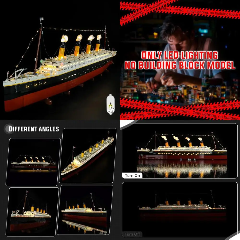 Kit luce LED regolabile con luminosità migliorata per Lego Titanic 10294 - Nessun modello incluso