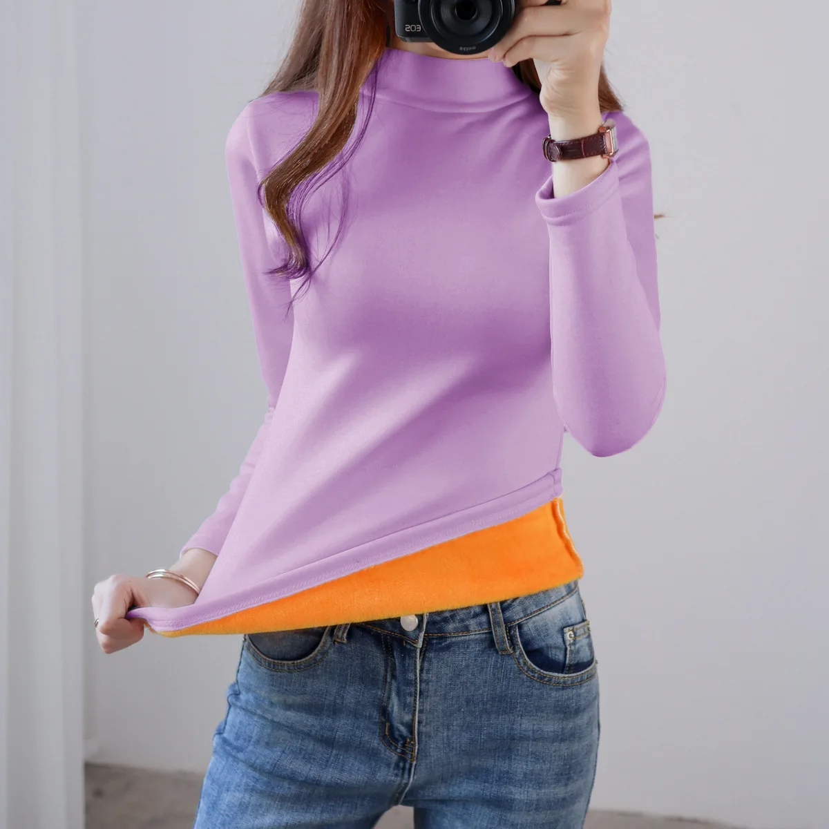 Ropa interior térmica de invierno para mujer, camisa gruesa de lana, Top térmico a moda, M-4XL de 90KG, nové de 2025