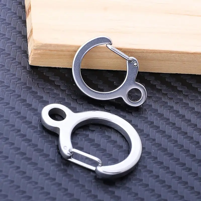 2Pcs Stainless Steel Carabiner Key Ring with Spring Snap Hook for Outdoor Travel Bag Accessories