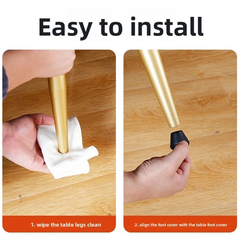 4 قطعة حامي أرضية الساق للكرسي الأسود غطاء للقدم من السيليكون لطاولة الأثاث حامي القدمين يحمي الأرضيات الصلبة من الخدوش