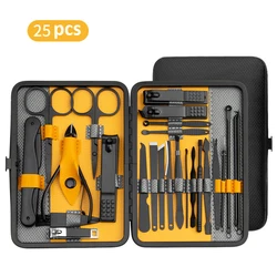 Manicure Set 10/15/25 PCs Full Function Kit Professional Stainless Steel Pedicure Sets Nail Clipper With Portable Case Idea Gift