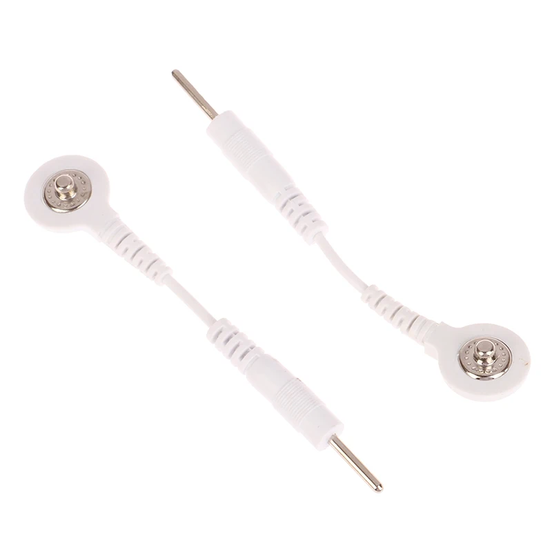 2PCS Electrode Lead Wire Connecting Cables Plug 2.0mm Snap 3.5mm Male connector cable Use For Tens/EMS Massage Machine Device