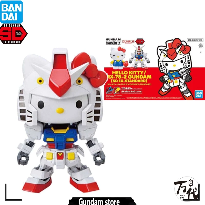 

BANDAI ORIGINAL GUNDAM ANIME FIGUR HELLO KITTY/RX-78-2 GUNDAM[SD EX-STANDARD]ACTION FIGURE SPIELZEUG FÜR GESCHENK SAMMELN