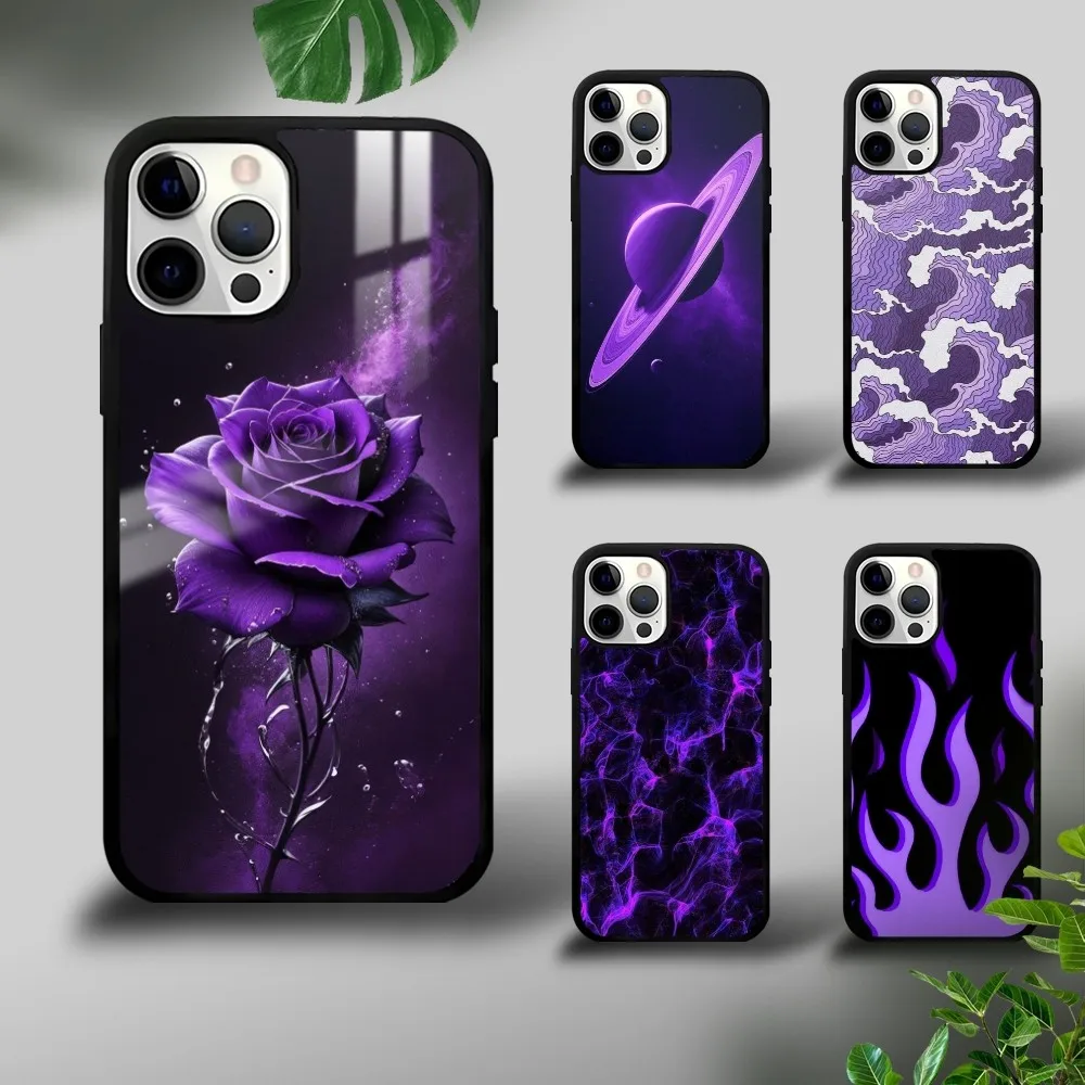 

Purple Aesthetic Phone Case For iPhone 16 15 14 13 12 11 Pro Xs Max Mini Plus Celulares Hard Funda