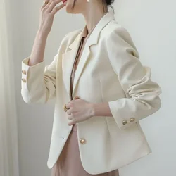 Jacket Solid Coats For Women Clothes Blazer Woman Pink Outerwears White Youthful Spring Cheap Clothing And Chic Point Hot Offers