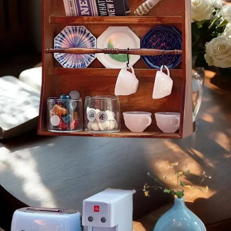 

Современный набор игрушек для кукольного домика 1/6: мини-электрическая кофемашина с аксессуарами для кухонной выпечки.