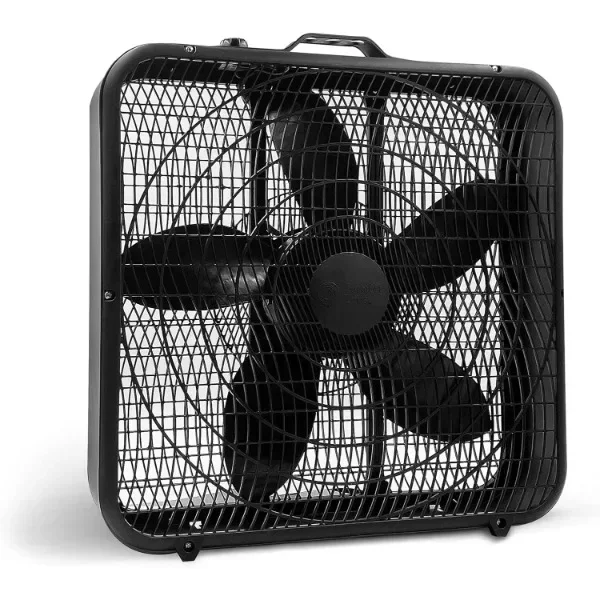 

Comfort Zone Box Fan with Carry Handle, 20 inch, 3 Speed Full-Force Air Circulation with Air Conditioner, Floor Fan, Bedroom Fan