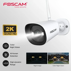 Foscam Dual WiFi 2.4G/5G 4MP Starlight Surveillance Outdoor Camera Human /Vehicle Detection HD IP Cam Wireless Security Camera