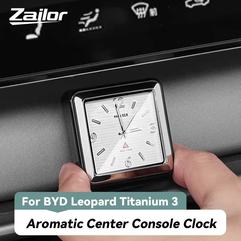 For BYD Ti 3 Formula 3 Aromatic Center Console Clock Luminous Quartz Watch Car Quartz Clock Interior Accessories