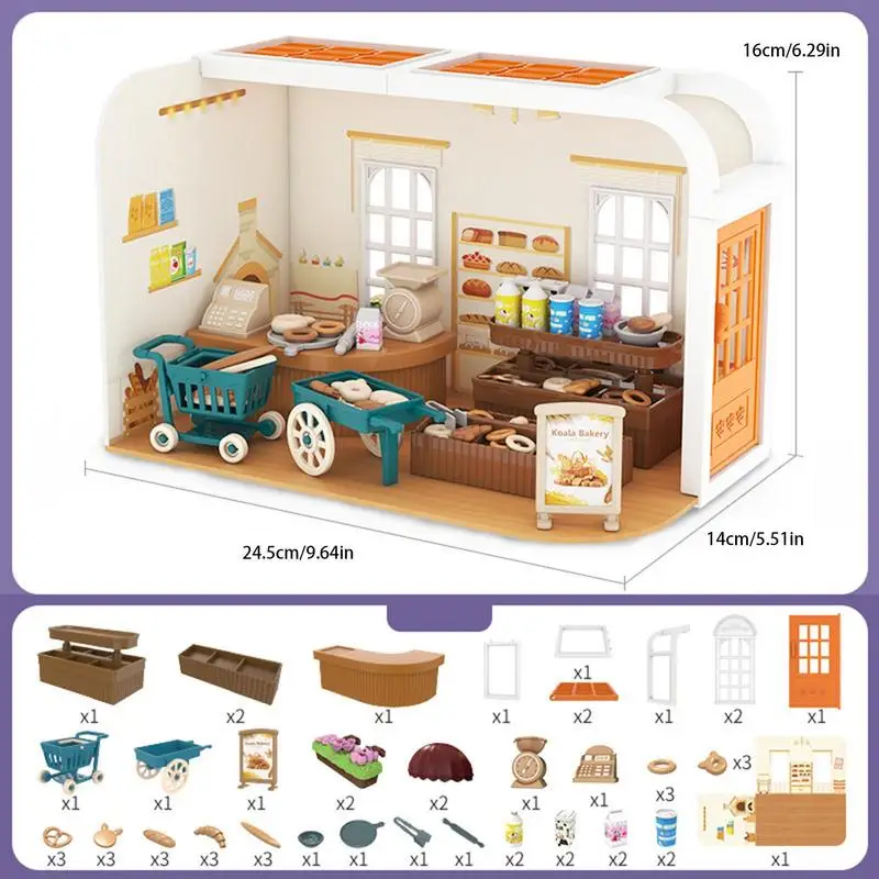 Mini DIY 3D Doll House Model Kit Doll House Making Furniture Accessories Parent-child Interactive Cottage Playset Toy For Kids