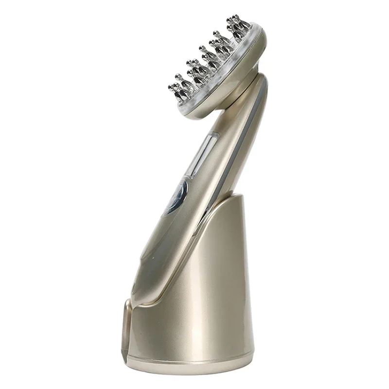 RF الليزر نمو الشعر مدلك مشط مكافحة تساقط الشعر العلاج الأشعة تحت الحمراء الضوء الأحمر EMS مدلك تردد الراديو الرعاية فرشاة شعر