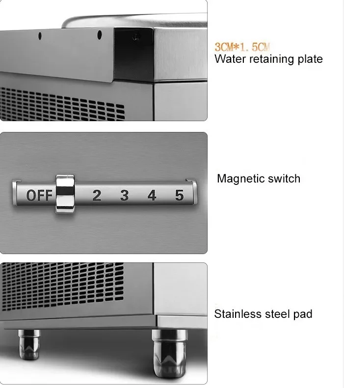 Kuchenka indukcyjna przemysłowa i komercyjna o dużej mocy 380V, 8kW, ze stali nierdzewnej, z wklęsłym blatem.