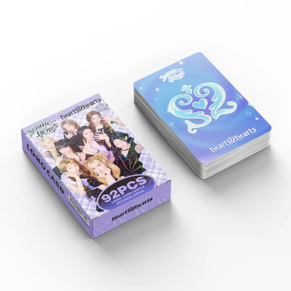 92pcs H2H daily single ICONIC HEART High Quality Photo Cards Stickers Print Pictures Photocard Fans Collection Postcards Gifts
