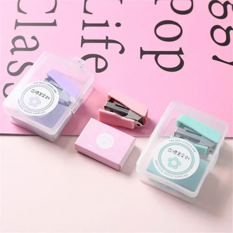 

1 Pack Mini Stapler Set Staple Paper Binder Stationery Office Binding Tools School Student Supplies Stationery Cute Accessories