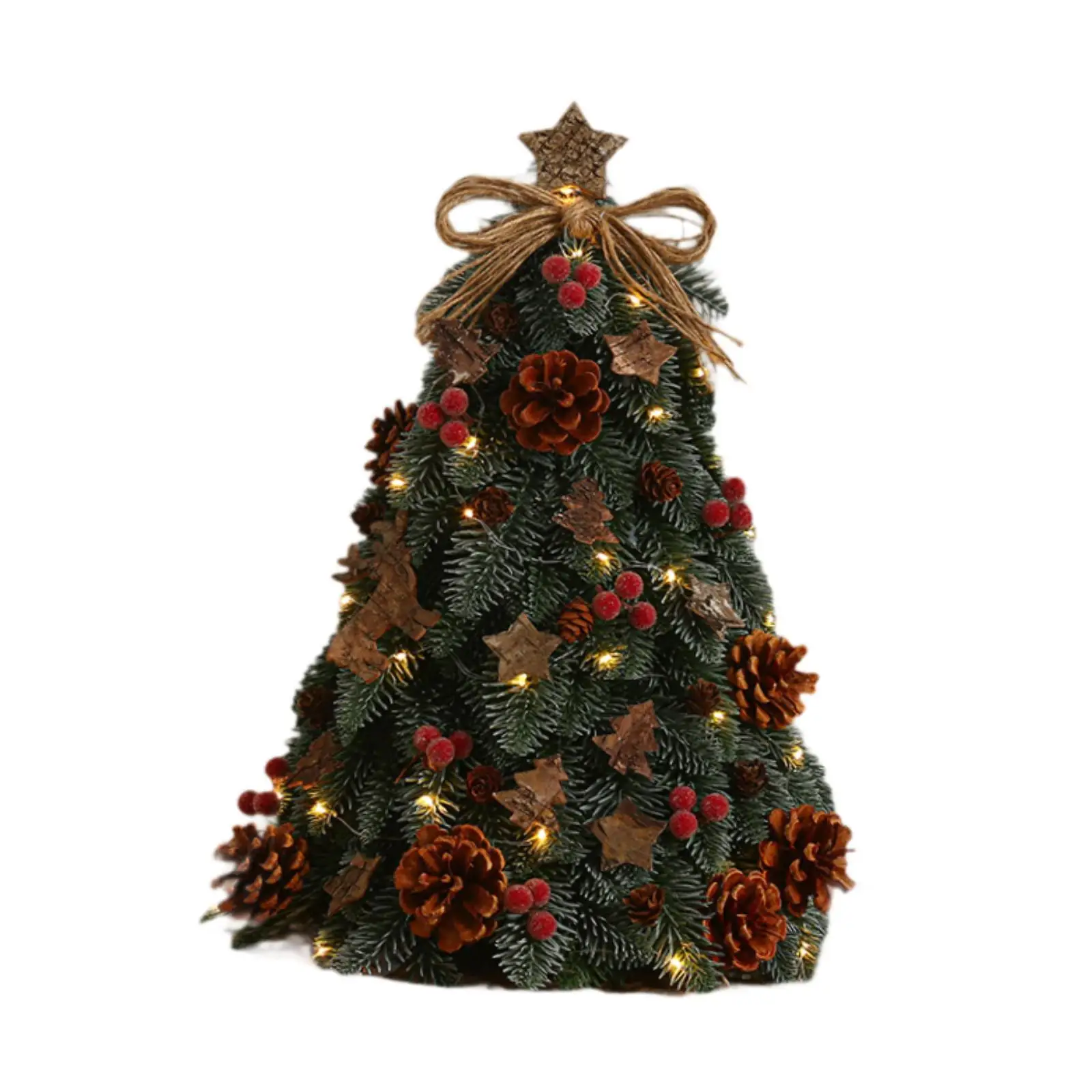 Tabletop Christmas Tree Tall 40cm Christmas Party Decoration Desktop Simulation Xmas Tree for Garden Cafe Bedroom Bar Window