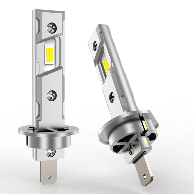 H1 H7 LED-Scheinwerferlampen, CANBUS-Leuchten, Mini-Lampe, 1:1-Größe, neues kabelloses H1 H7-Nebelscheinwerfer mit Lüfter, Auto-LED-Plug & Play, 6000 K, 12 V