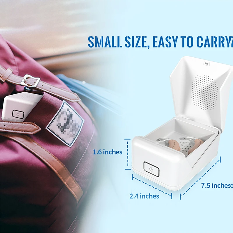 New Electronic Sound Aids Dehumidifier Dryer Ultra Violet-LED Remove Sweat Moisture Hearing Aid Care Accessory Drying Case view 4