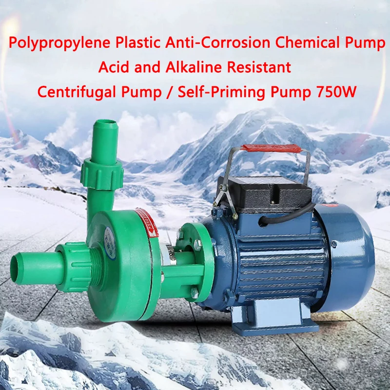 FPZ Self-Priming Pump Acid Alkali Resistant Chemical Pump Sewage Pump Corrosion-Resistant Plastic Centrifugal Pump 750W