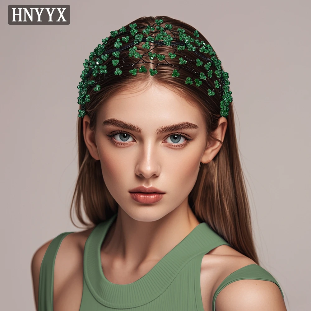 youlapan-ブライダルウェディングヘッドバンドラインストーン織りシンプルファッショナブルな女性宴会ダンスパーティー手作りヘアアクセサリー-yxa31