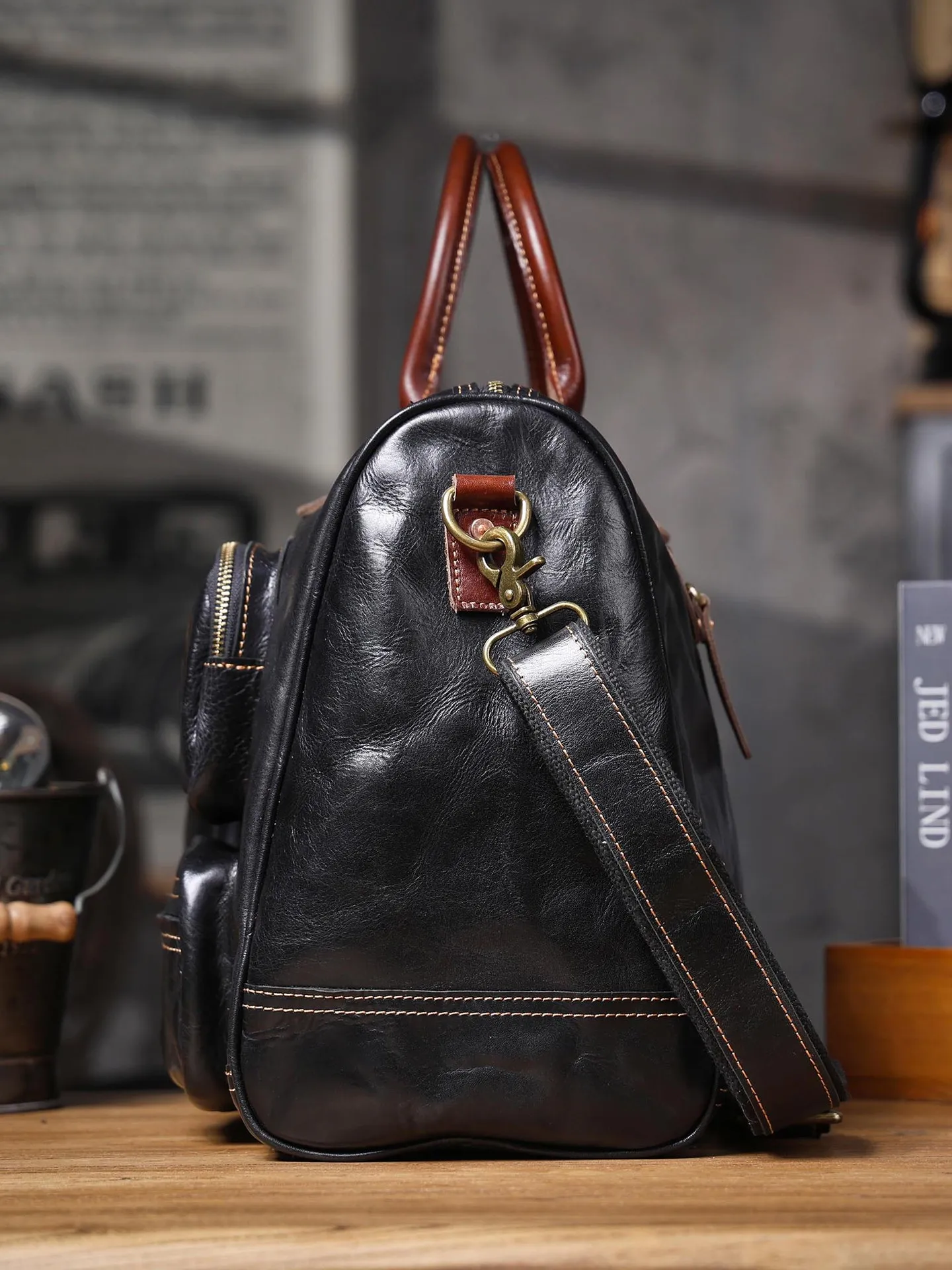 PNDME business casual luxury genuine leather men's large-capacity briefcase retro cow leather handbag multifunctional travel bag