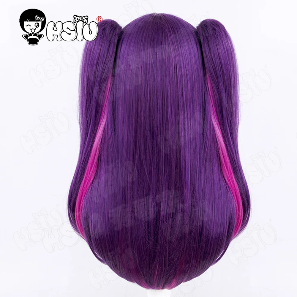Mikari-Peluca de Cosplay HSIU, pelo largo de doble cola de caballo, 65CM, púrpura, Rosa mixta, rojo, Anime Ririsa, seducción Dimensional 2,5