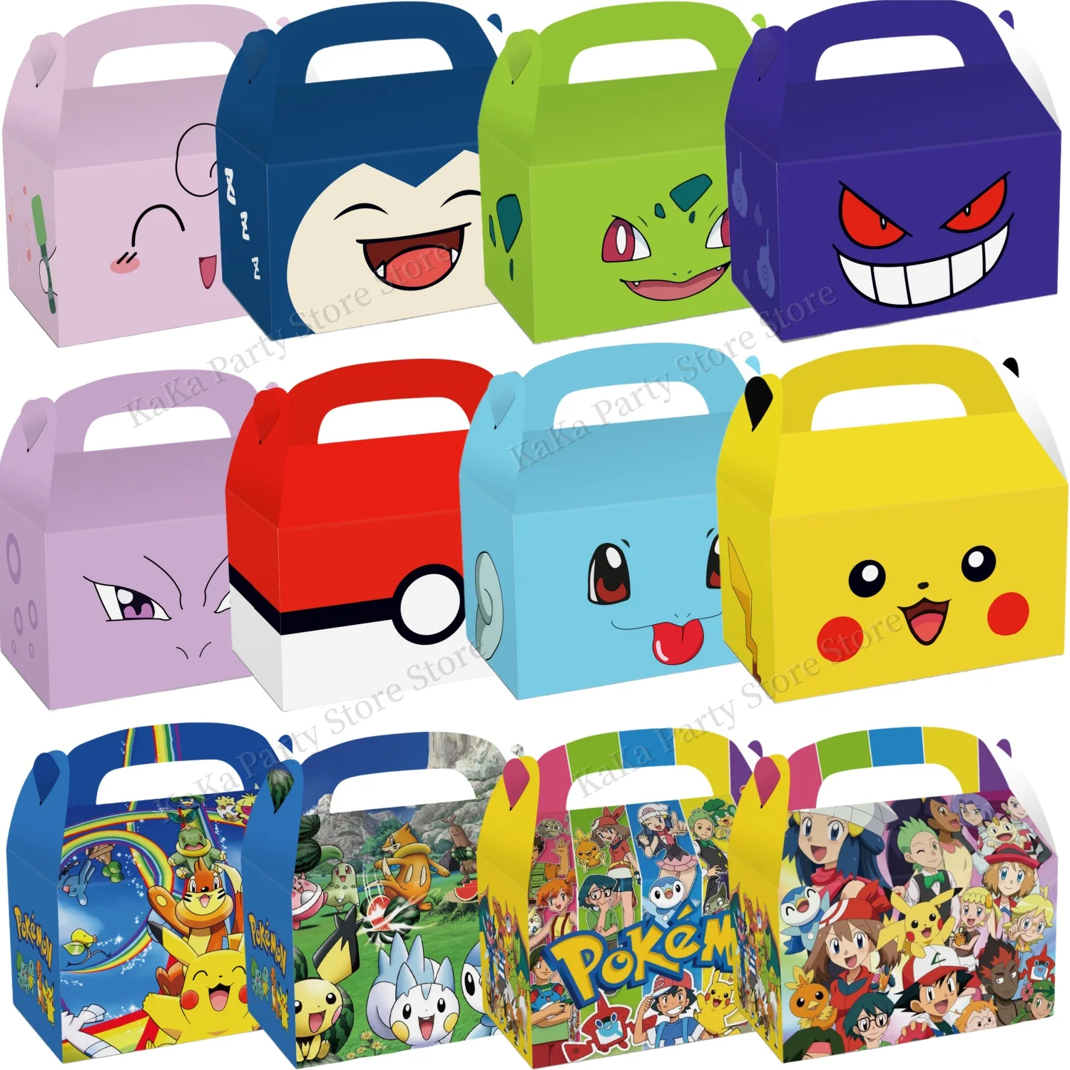 

Pokemon Paper Gift Bag Birthday Party Decor Pokeball Handle Blind Box Pokemon Candy Box Pikachu Bag Baby Shower kids Favors Gift