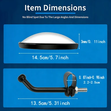 Convex mirror, blind spot anti-shake side rearview mirror, easy-to-install round mirror with arm assembly, suitable for trucks, view 3